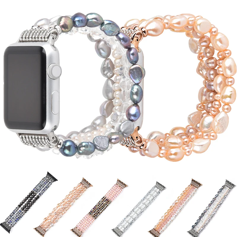 Ремешок жемчужный для Apple Watch Series 5 4 3 2 браслет со стразами IWatch 38/40/42/44 мм Ювелирное