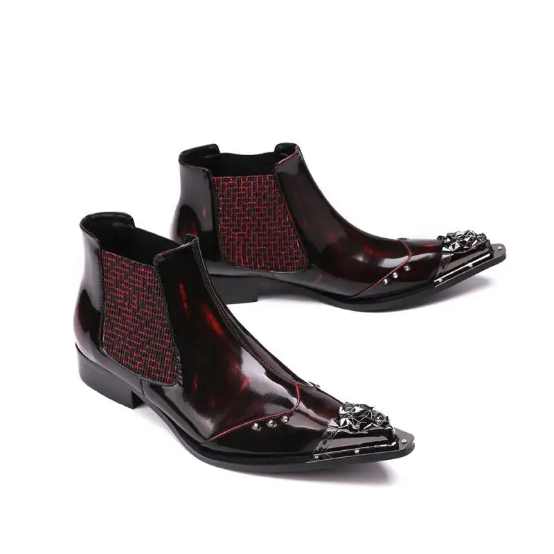 Мужские классические ботинки челси из натуральной кожи с острым носком | Обувь