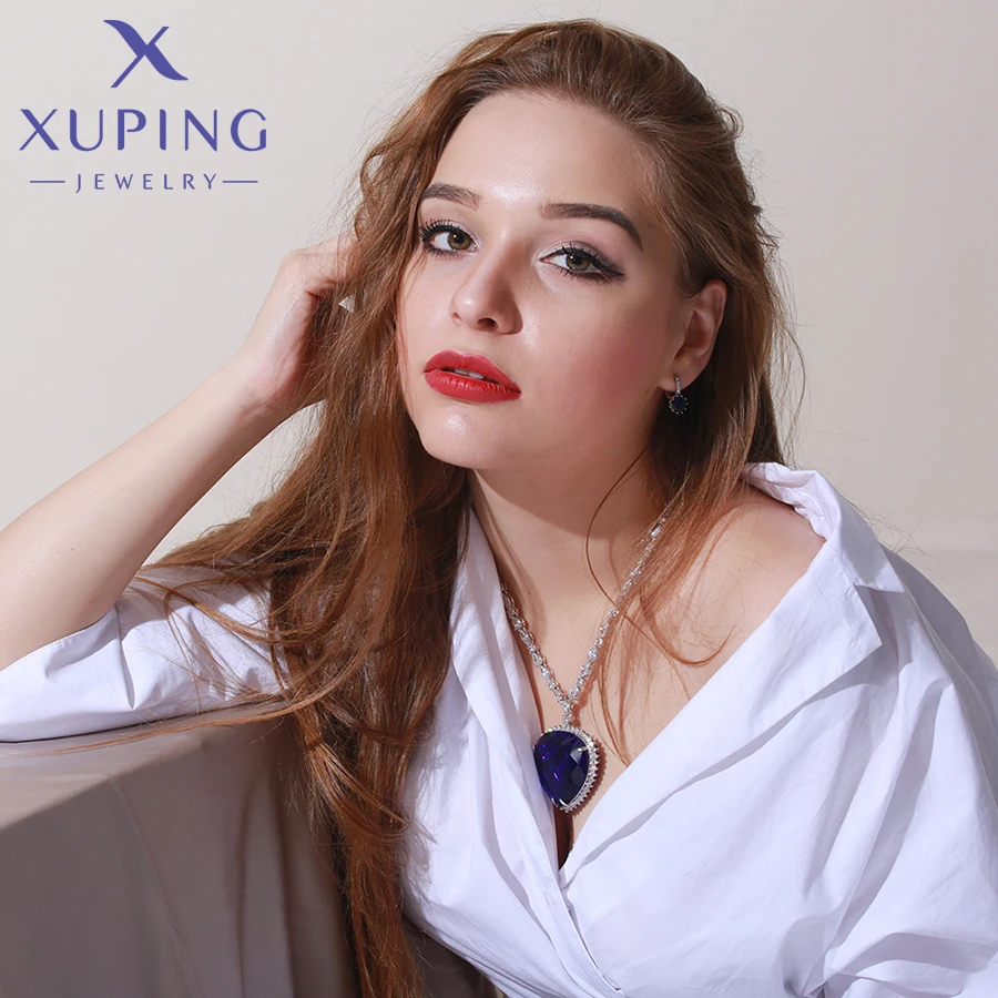 Xuping ювелирные изделия подвеска в форме сердца ожерелье с синтетическим