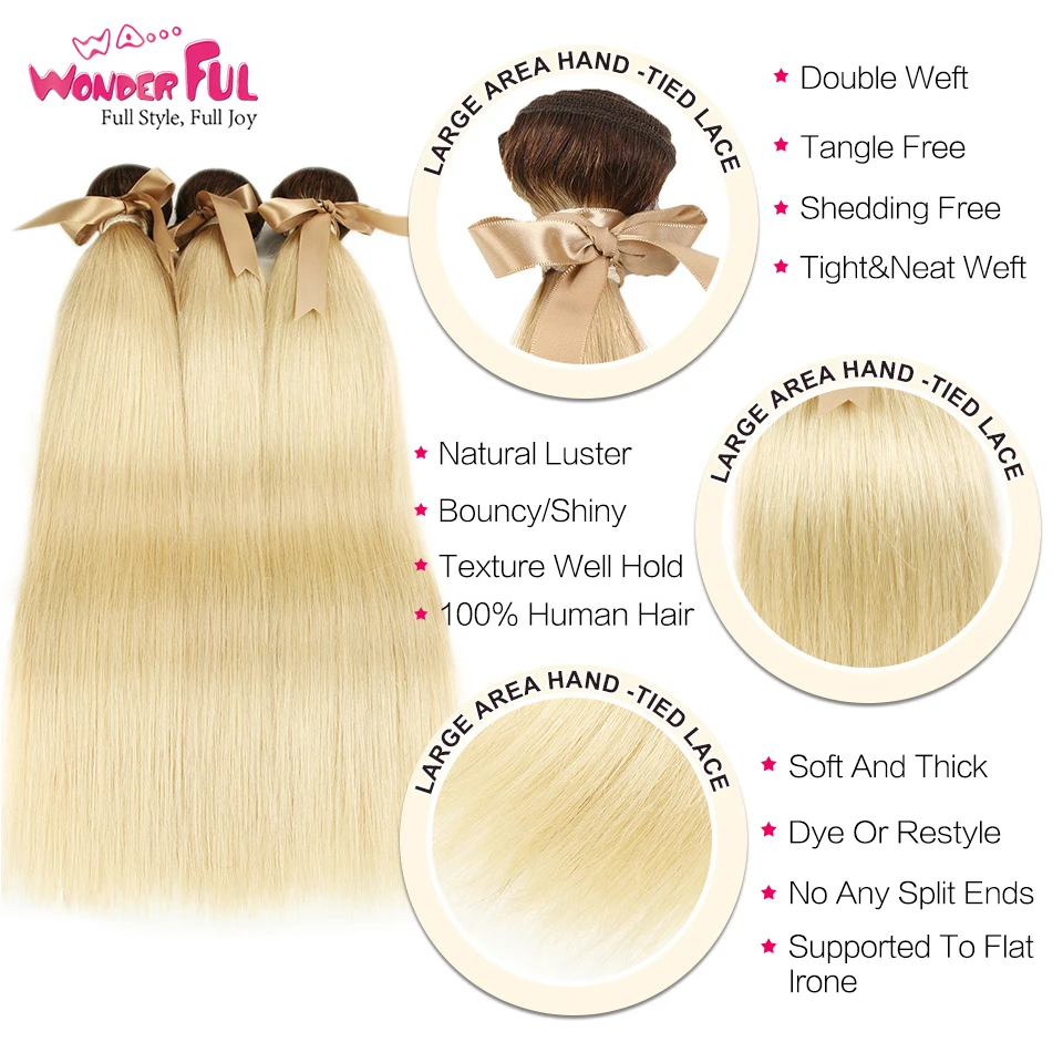 Пучки волос от светлого до темного цвета с закрытием перуанские прямые волосы 613