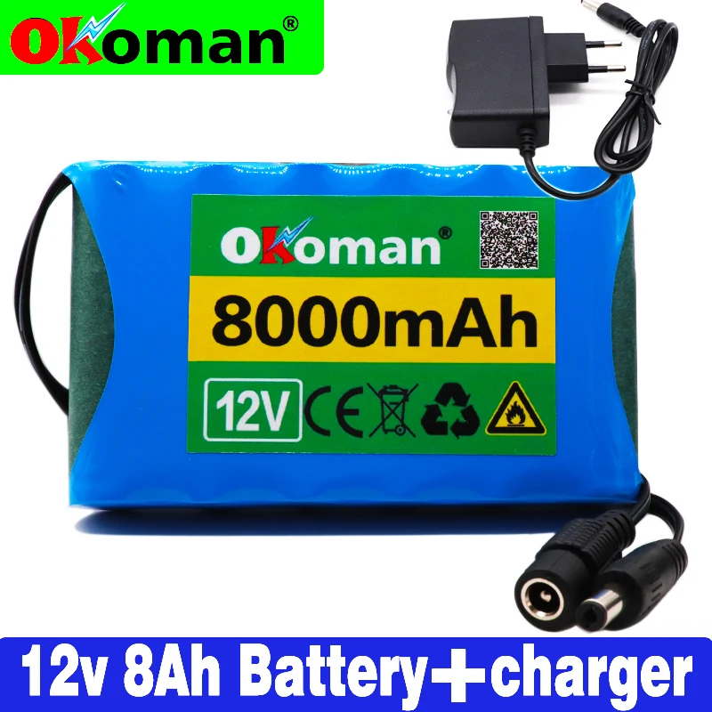 8 Ач портативный супер 18650 перезаряжаемый литий ионный аккумулятор с емкостью 12 В