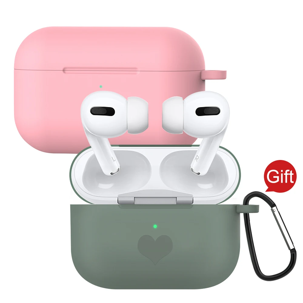 Чехол с сердечками для Apple Airpods Pro силиконовый чехол наушников 2019 мягкий 3