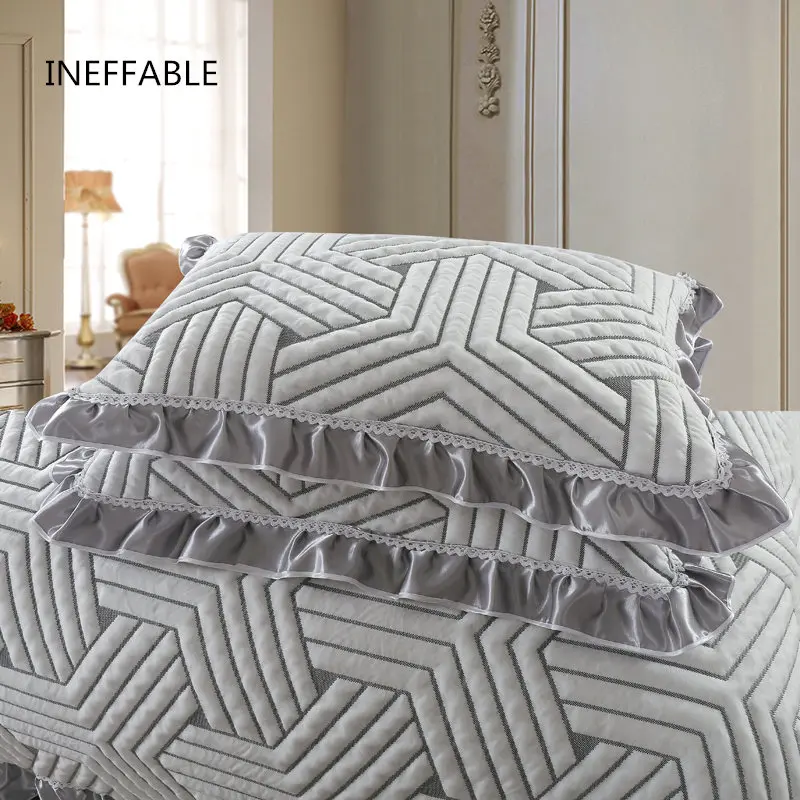 Стеганое постельное белье из 100% хлопка темно-серое покрывало Размер 230x24 5 см/245x265