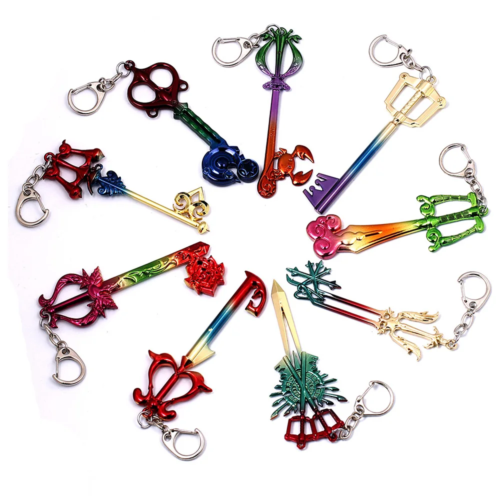 

Game Kingdom Hearts Keychain Metal Sora Keyblade Pendant Sword Key Holder Ring For Women Men Key Holder Jewelry llaveros brelok