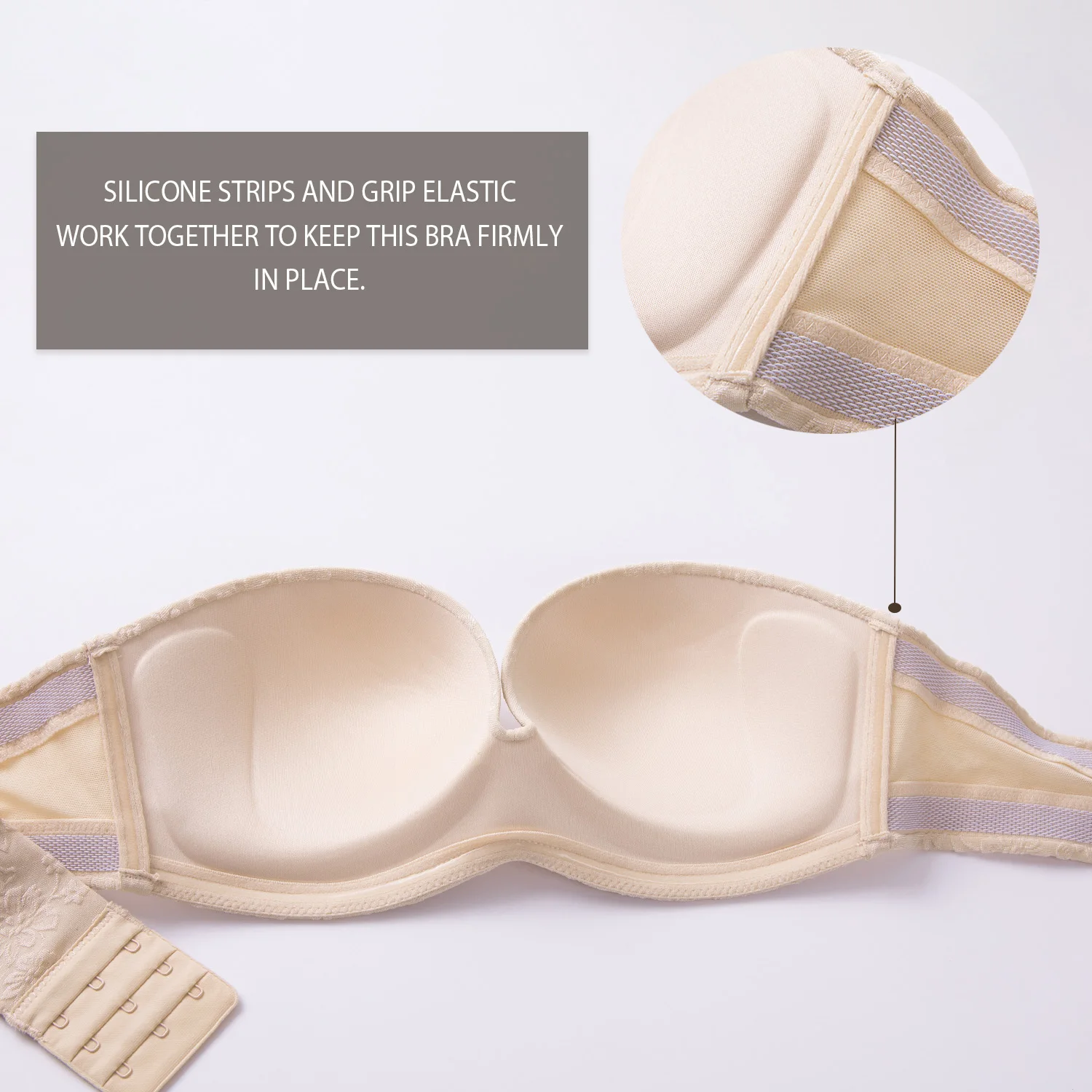 Для женщин жаккардовое платье без бретелек невидимый бюстгальтер размера плюс