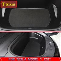 new tesla model y 2021 trunk mat soft flannel dustproof mat for model y car front rear cargo tray trunk cushion protective pads