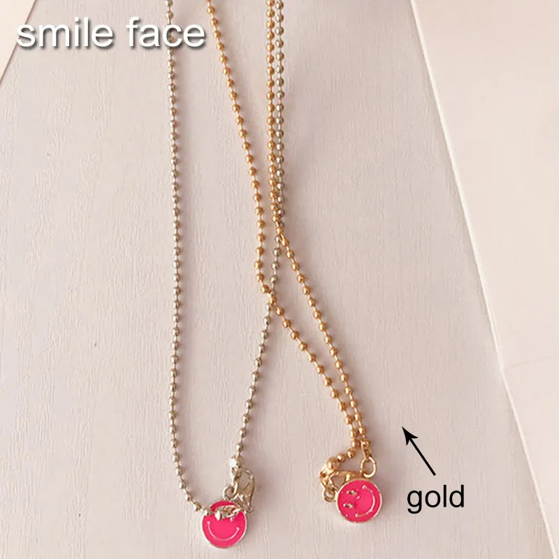 smile face gold Винтажные цепочки для солнцезащитных очков, женские и мужские жемчужные цепочки для очков из нержавеющей стали, ремешок на шею, цепочка для очков с бусинами для чтения - Цвет: smile face gold