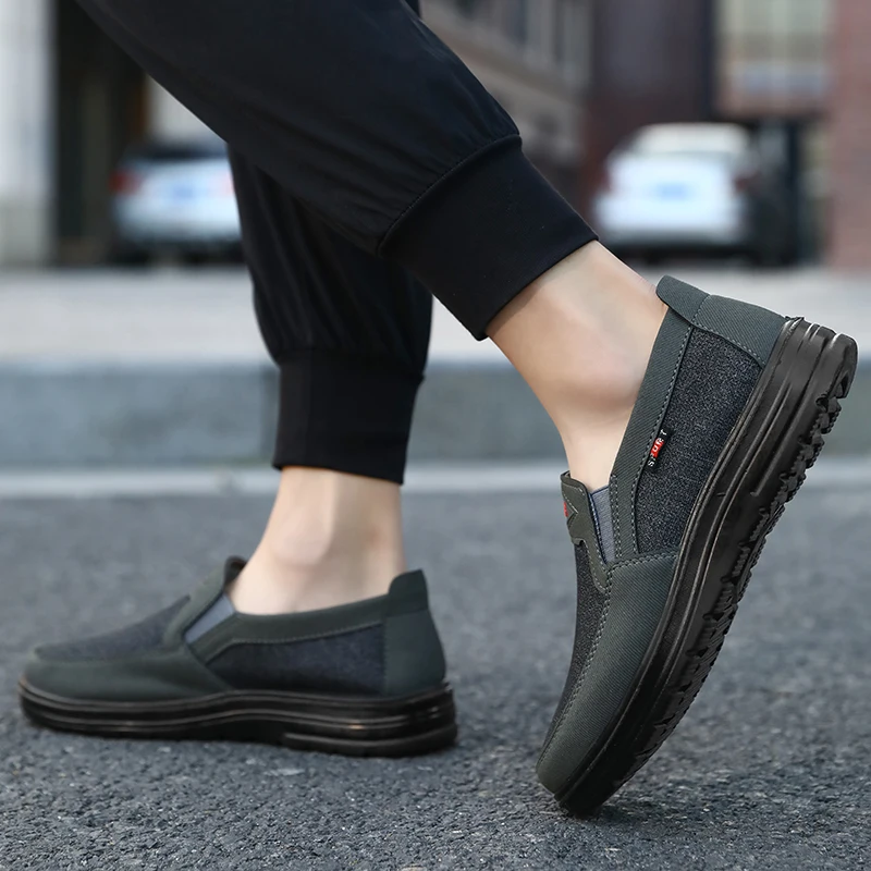 Мужские повседневные туфли PUPUDA удобные лоферы без застежки мужские кроссовки