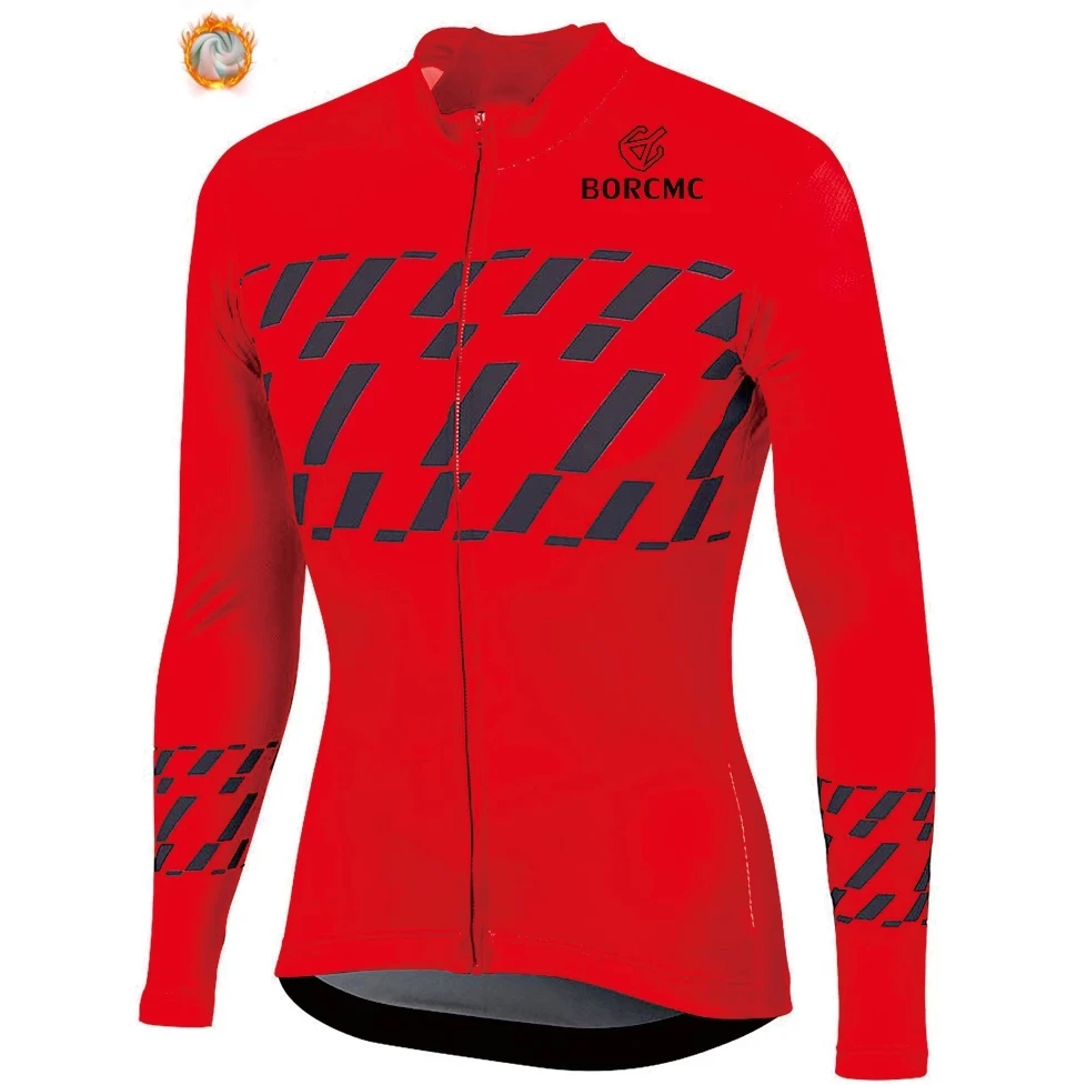 

In the Fall and Winter of 2021 Fleece Mountain Bike Riding Bike Jersey Long Sleeve Shirt MTB Riding Motorcycle Road Cycling Warm