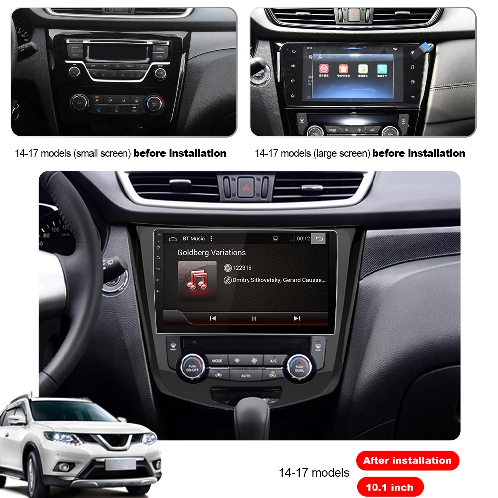 Eunavi 10 1 &quotAndroid автомобильный gps радиоплеер для Nissan X Trail кашкал 2014 2017 с