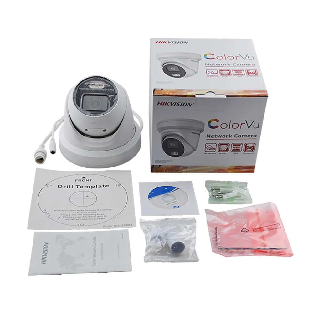 Hikvision IP Камера 4MP ColorVu DS 2CD2347G1 LU 2CD2347G2 24/7 красочным изображением PoE Встроенный