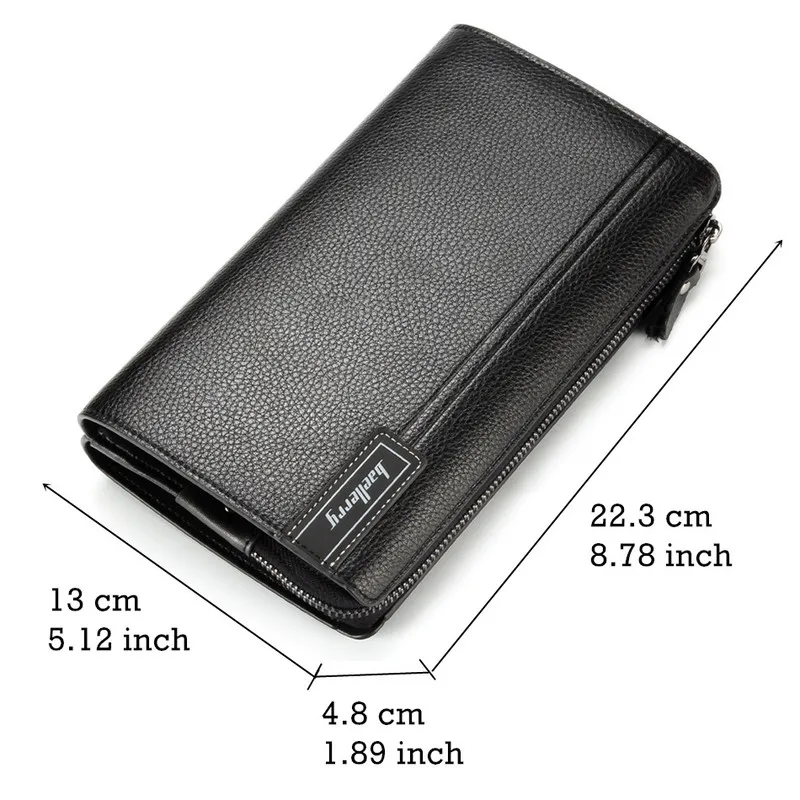 Baellerry Wallet Male Large Long Men Wallets Luxury Business Phone Smart Zipper Wristlet Coin Purses Rfid Mens Clutch Bag | Багаж и сумки
