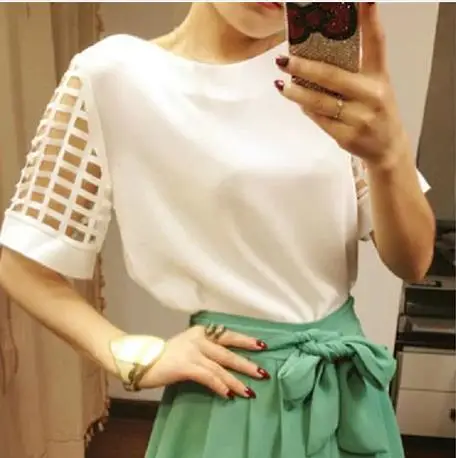 

Zoulv 2021 сезон: весна-лето для женщин круглым вырезом с коротким рукавом рубашки Шифоновые Топы, верхняя одежда для женщин блузка модная одежд...