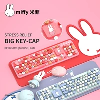 miffy x mipow 104keys full wireless keyboard and mouse combotable size mouse pad 2 4 ghz game keyboard for laptop desktop gifts