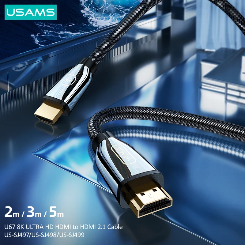 

USAMS 2m 3m 5m 8K HDMI- to HDMI- Ultra HD Audio Video Cable Support HDR FEC DSC For TV Displayer Laptop Projector VR Equipment