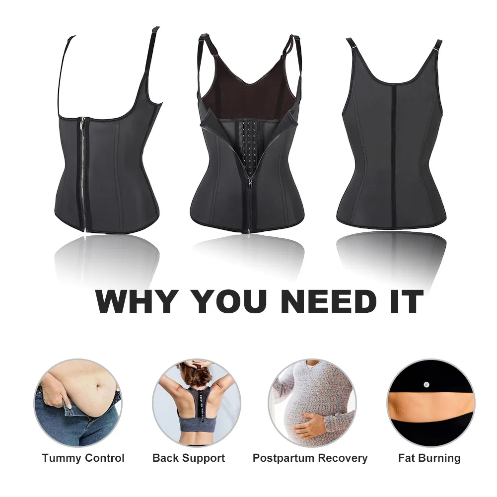 Lover Красота женская обувь на застежке-молнии крюк Body Shaper размера плюс талии тренер жилет корсет для похудения грудью приталенное, Корректирующее