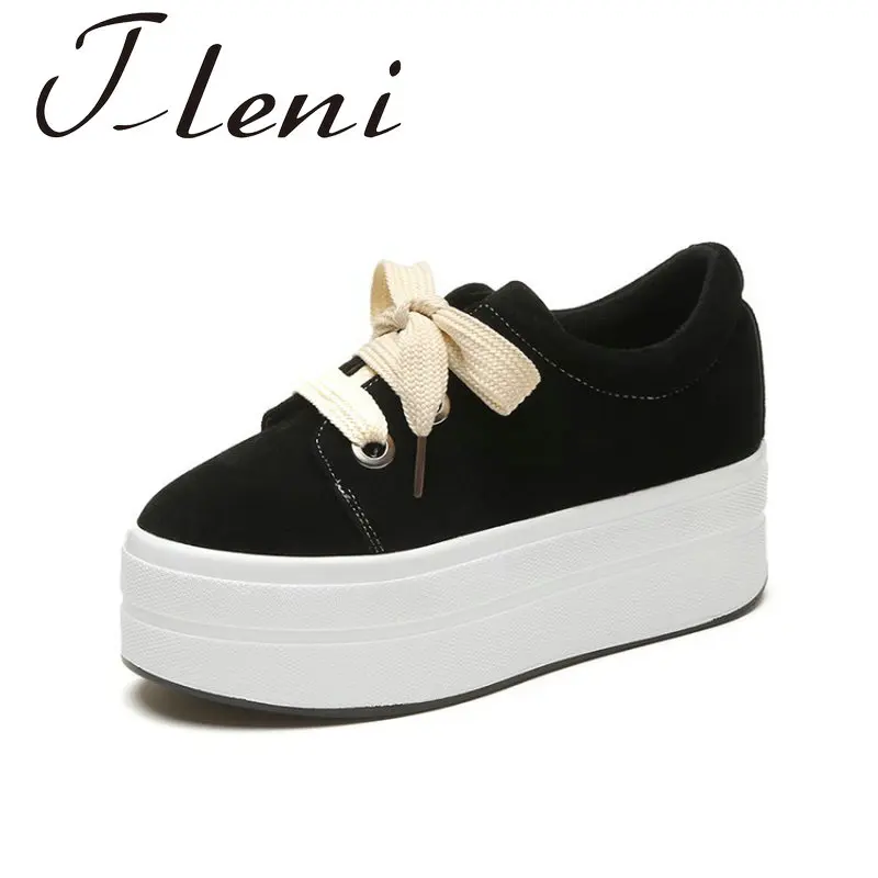 Autumn muffin with lace scrub sneakers women's increased walking shoes waterproof platform student female sports shoes ZQ-56