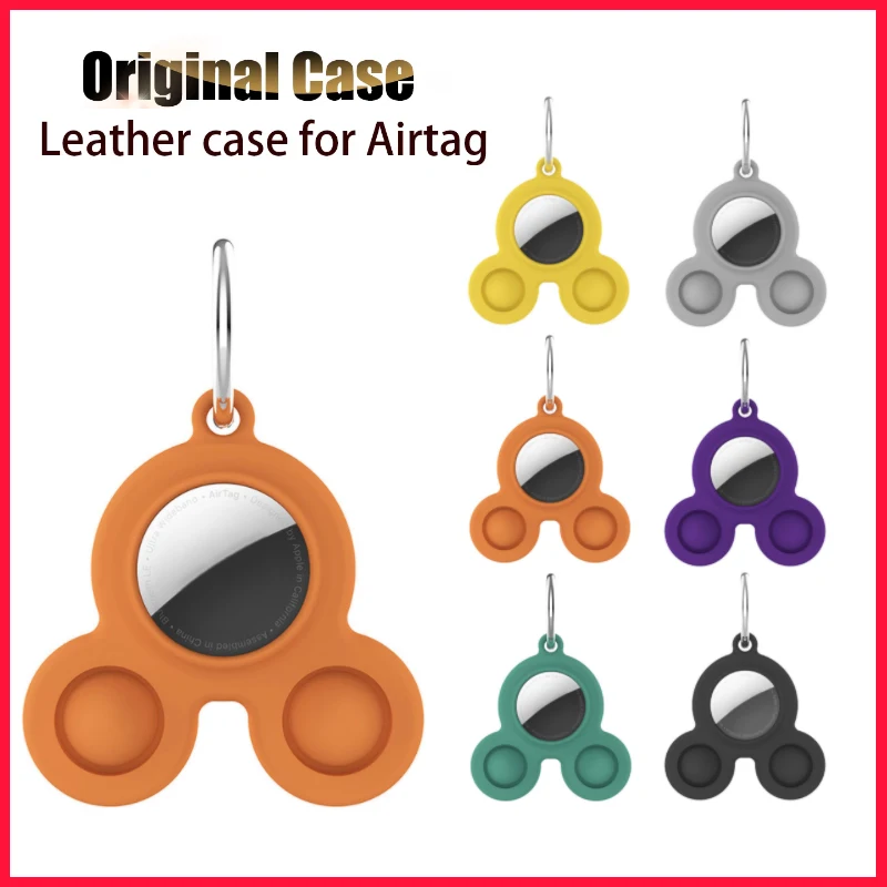 

Новинка, подходит для Apple airtag, локатор, силиконовый защитный рукав, металлическое кольцо, декомпрессионный трекер, защитный чехол, брелок