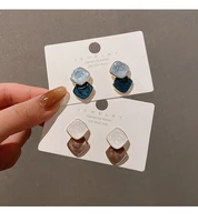 2022 trend new product features acrylic fashion earrings geometric exquisite ladies pendant simple and sweet gem shaped earrings
