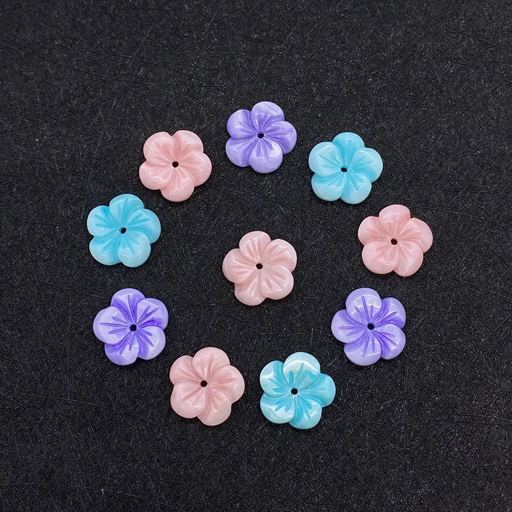 

High Quality Natural Carved Mother of Pearl White Flower Shell Beads for DIY Fashion Earrings Jewelry Making Findings Gift
