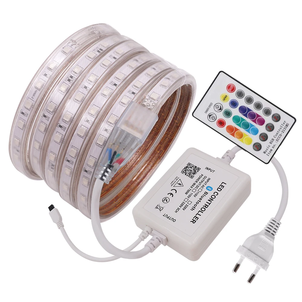 Музыка Светодиодный светильник полосы 110V 220V 60 светодиодный 5050 SMD RGB Гибкие