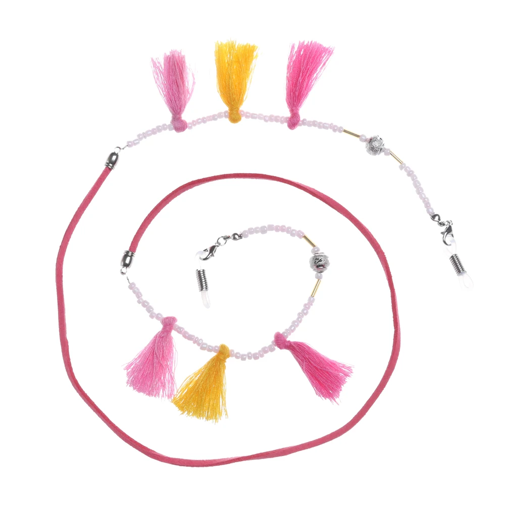 Цепочка для очков женская с цветными бусинами милая плюшевая Очаровательная