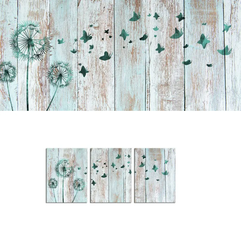 

3 Panels Canvas Wall Art Painting Dandelion and Flying Butterflies Print Home Decor Poster Modern Living Room Decoration Picture
