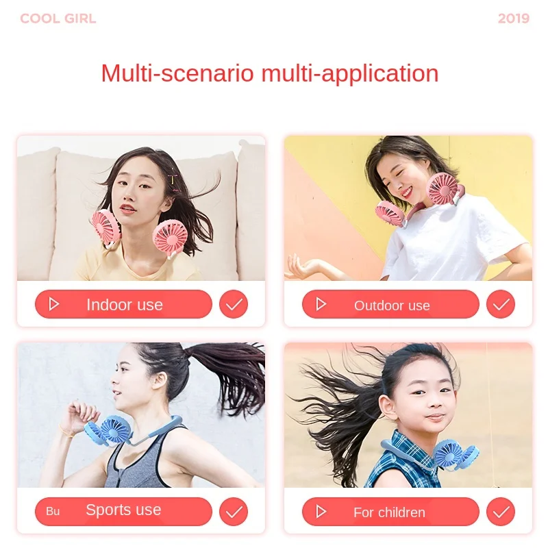 

TT Lazy Hanging Neck Little Fan TikTok Same Online Braised Marvelous Cooking Mould Wind Portable Neck Hanging