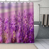 custom 3d beautiful purple lavender flowers shower curtains diy bathroom curtain fabric washable polyester for bathtub art decor