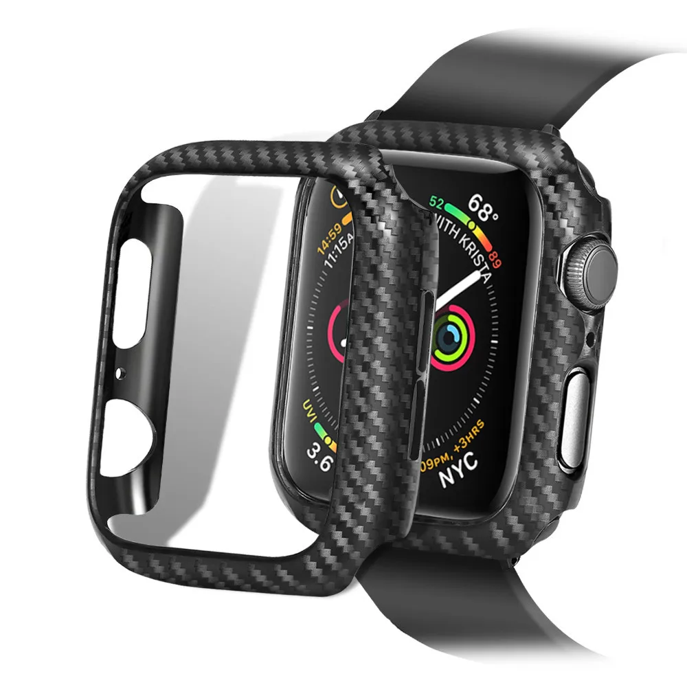 Бампер для Apple Watch 4 чехол 44 мм 40 IWatch Band 42 38 углеродное волокно защитный часов 3