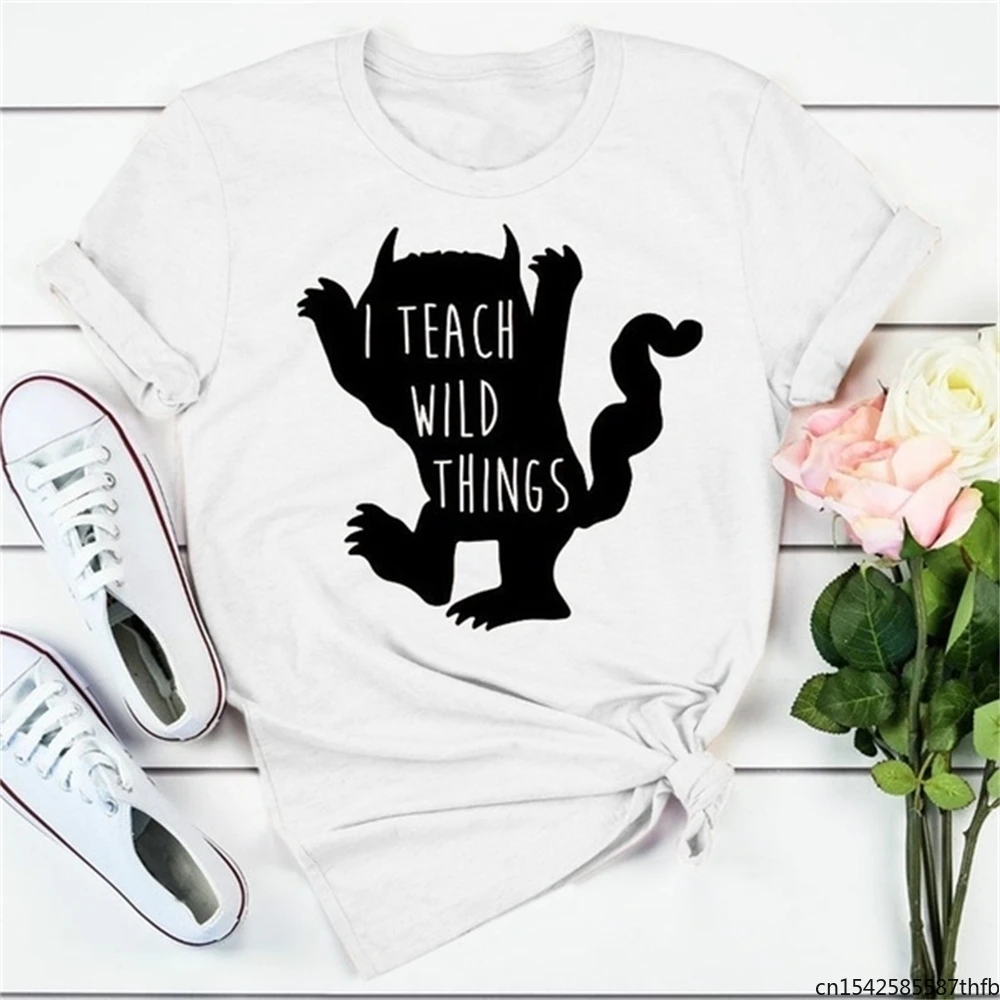 

Женская модная рубашка «Я учу диких вещей», футболки для учителей, Женская графическая футболка забавные Молодежные футболки tx5367унисекс