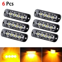 12v universal amber led bar car truck emergency lights signal lamps with protection pad anti collision dustproof car work light