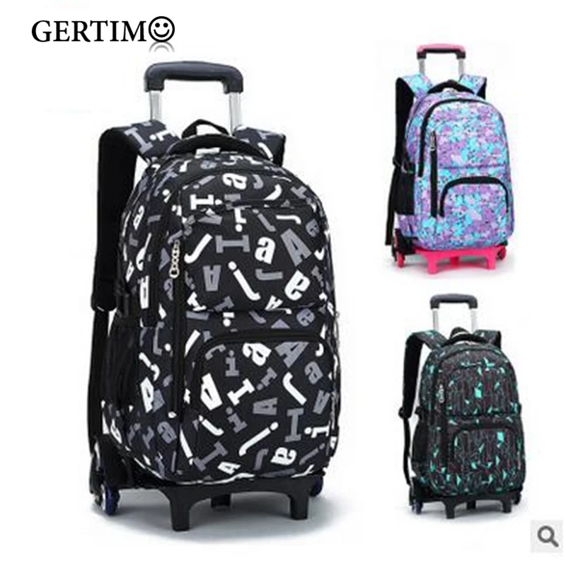 Kids Rolling School Bags Children Trolley Schoolbag with Wheels Primary Boys Travel Luggage Bags On Wheels;mochilas con rueda