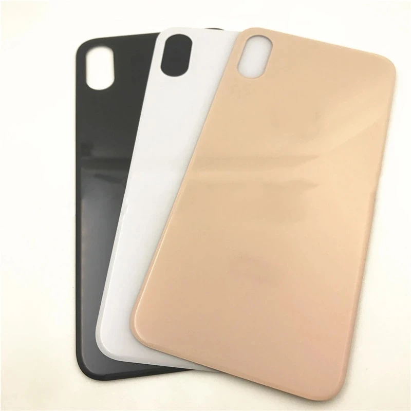 Big Hole Back Glass Battery Cover For iPhone X XS XS MAX Rear Door Housing Case Back Glass Cover With Logo