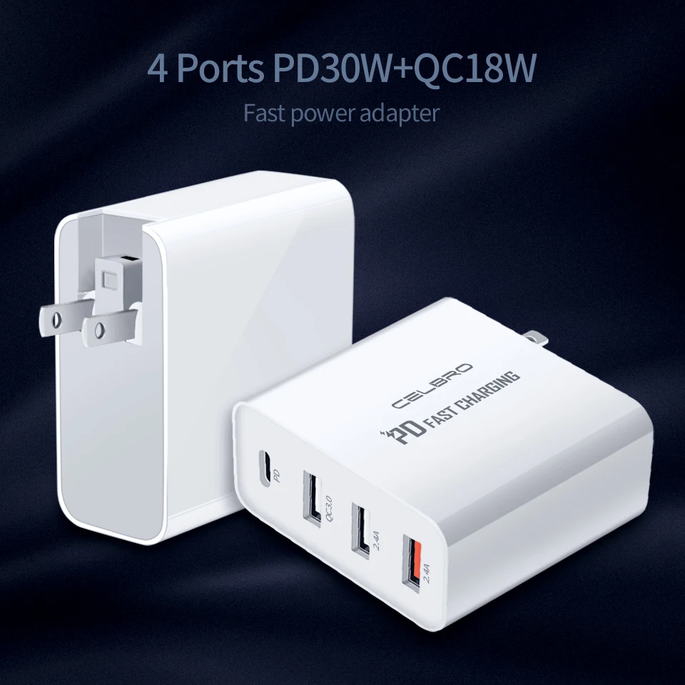 48 Вт многопортовое USB PD зарядное устройство для macbook QC 4 0 3 порта быстрое типа C
