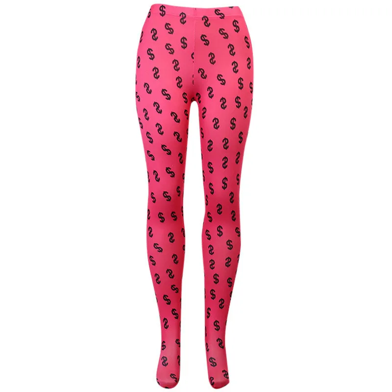 

2020 Autumn New Printed Pants Pattern Printed Sexy One-piece Tights Women's High Waist Long Pants Leggings Streetwear Ladies
