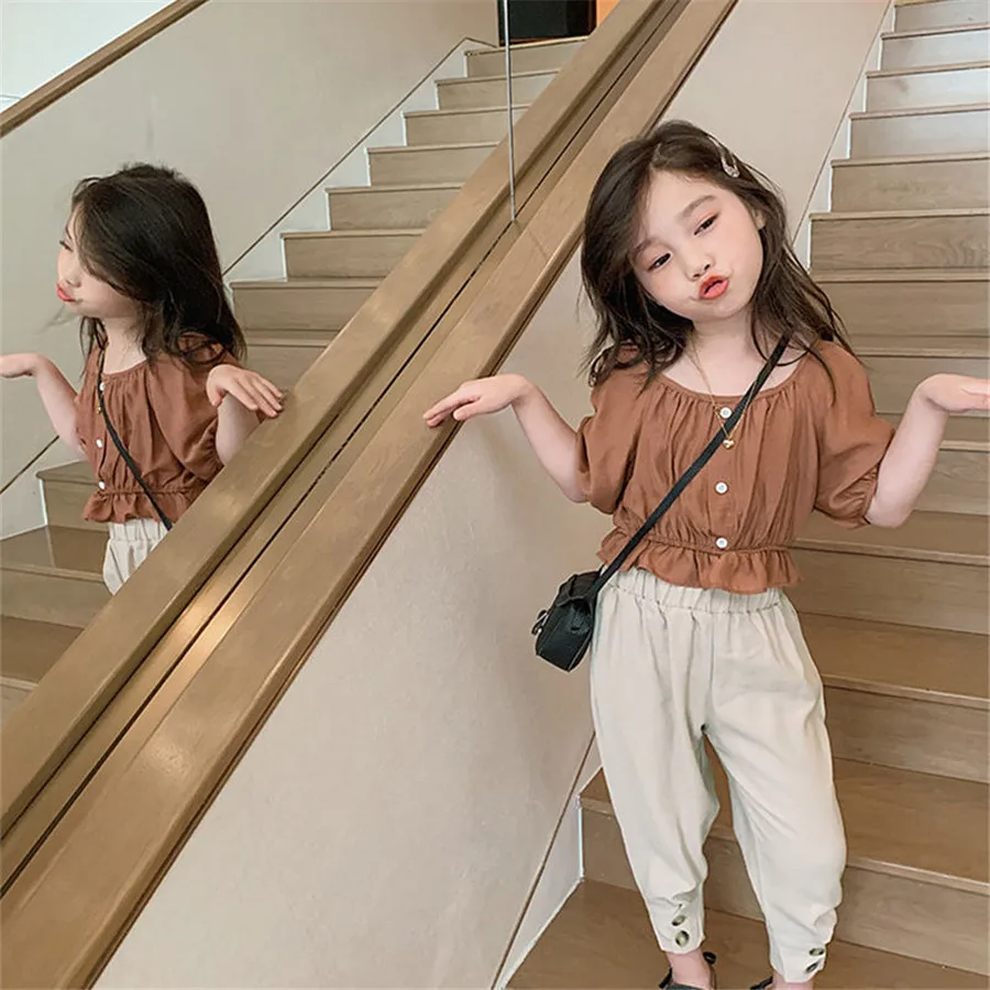 Спортивный костюм для девочек комплект из 2 предметов штаны и футболки с цветами