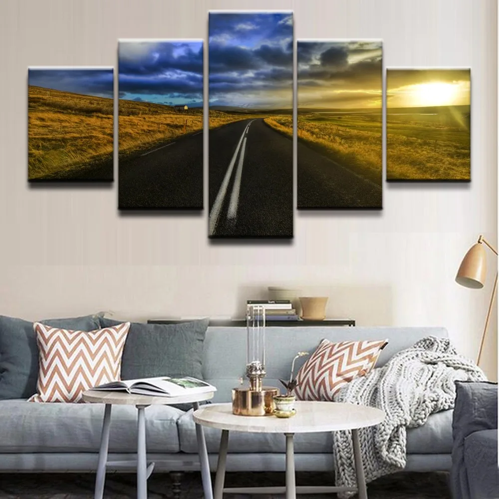 Canvas Painting Wall Art Framework For Living Room Home Decor 5 Pieces Earth Artistic Cloud Sunrise Pictures HD Prints Poster | Дом и сад