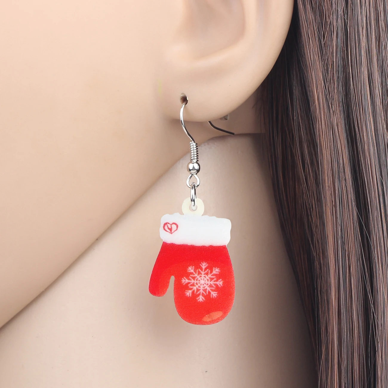 Bonsny акриловые рождественские снежинки перчатки Ювелирные наборы ожерелье