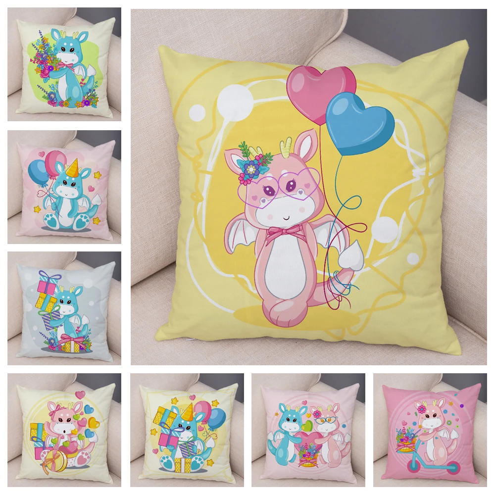 Мультяшный чехол для подушки динозавра Юрского периода детской комнаты дивана