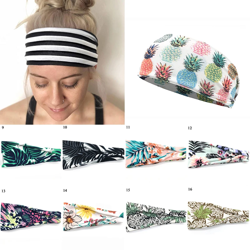 Богемный обруч для волос широкая повязка на голову Женская хлопковая эластичная