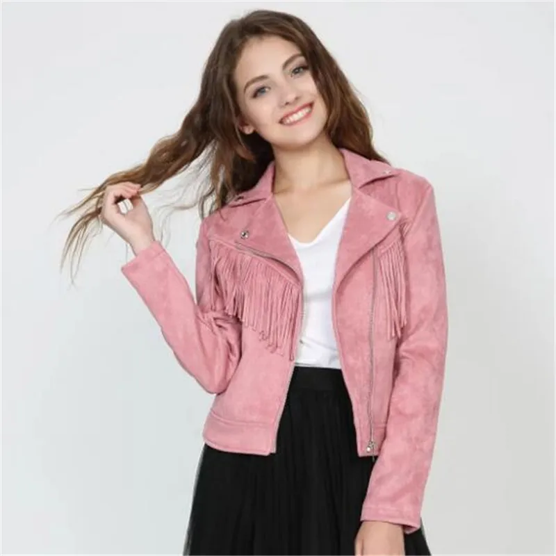 Новинка 2021 лидер продаж Декоративная кожаная куртка с бахромой женская одежда