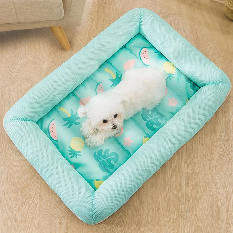 Самоохлаждающийся коврик для домашних питомцев из ледяного шелка кровать собак