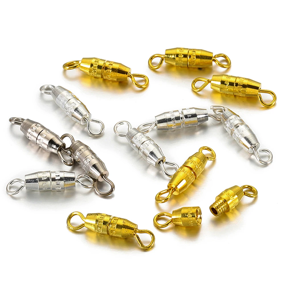 

50pcs 16mm Cylinder Fasteners Buckles Beading Cord End Clasp DIY Bracelet Necklace Screw Clasps Connectors For Jewelry Making