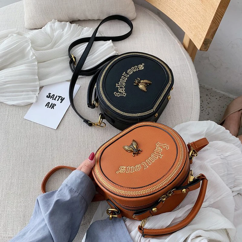 2019 брендовая кожаная круглая сумка женская уличная модная дизайнерская