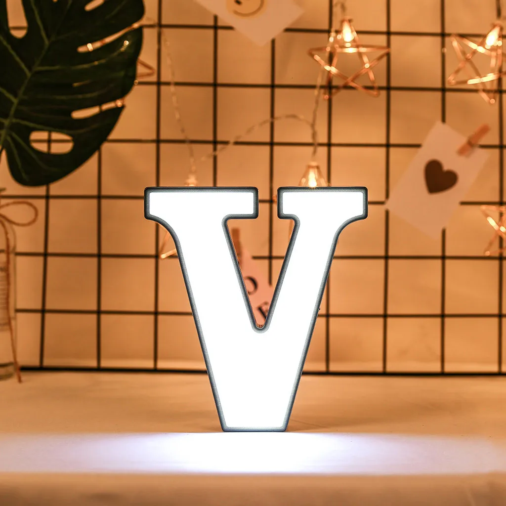 DIY 26 букв светодиодный ночник английский Marquee знак Алфавит 3D Настенный ночник t домашний Свадебный день рождения Жених