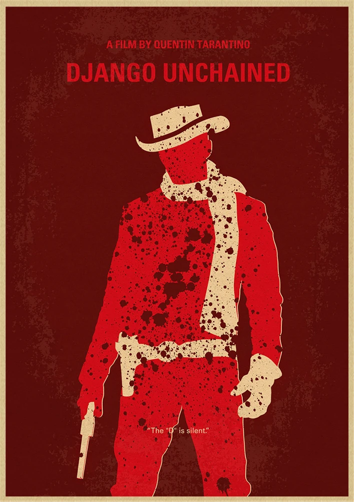 Django Unchained классический постер из крафт бумаги в кино кафе гостиной столовой Quentin
