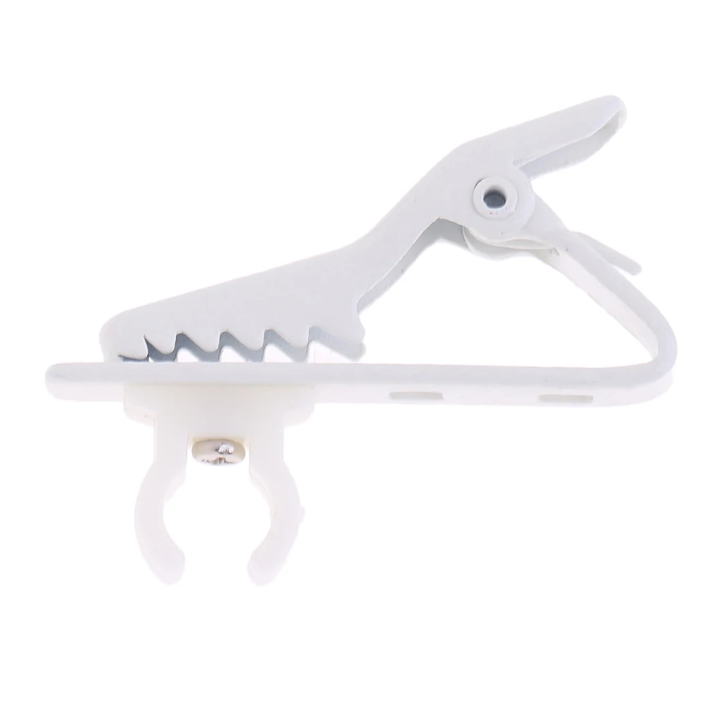 

1Pc Hands Free Lapel Lavalier Clip Ring Mic Holder White Metal for Microphone 6mm