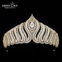 himstory european gorgeous cubic zircon wedding tiaras crowns headpieces brides hairbands wedding hair jewelry gifts