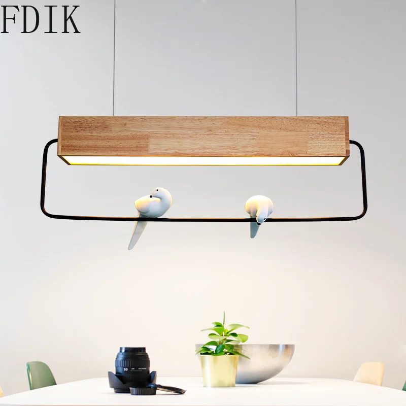 Noridic Wooden Led Pendant Lights Modern Creative Bird Hanglamp for Living/dining Room Kitchen Suspension Fixtures Vintage Lamp | Освещение